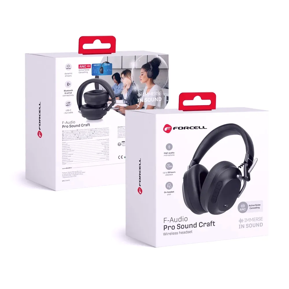FORCELL F-AUDIO Pro Sound Craft wireless
headphones bluetooth ANC black
